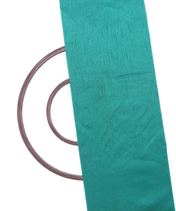 pine green plain raw silk